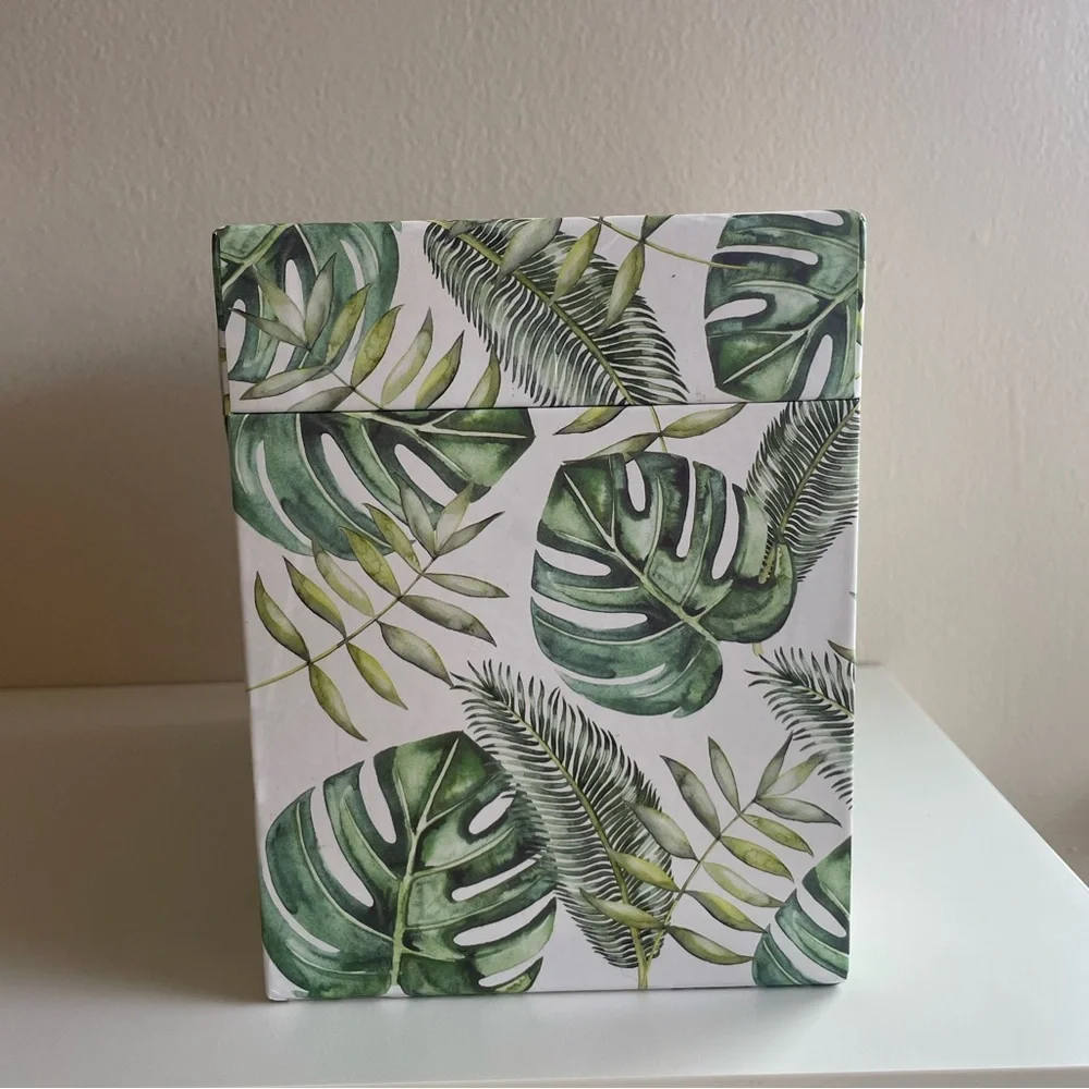 Tropical Leaf Print Storage Box